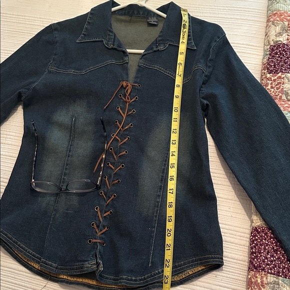 Blue Denim Lace-Up Jacket - Picture 5 of 5